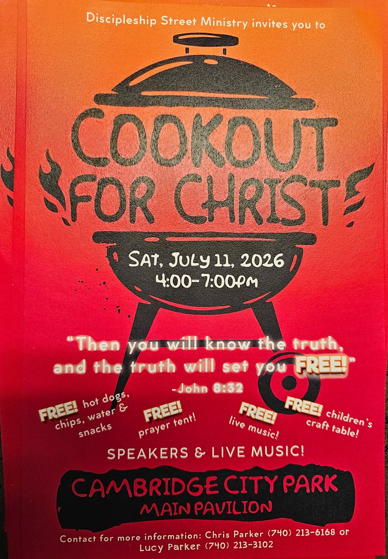 Cambridge - Cookout for Christ! | Guernsey County Events