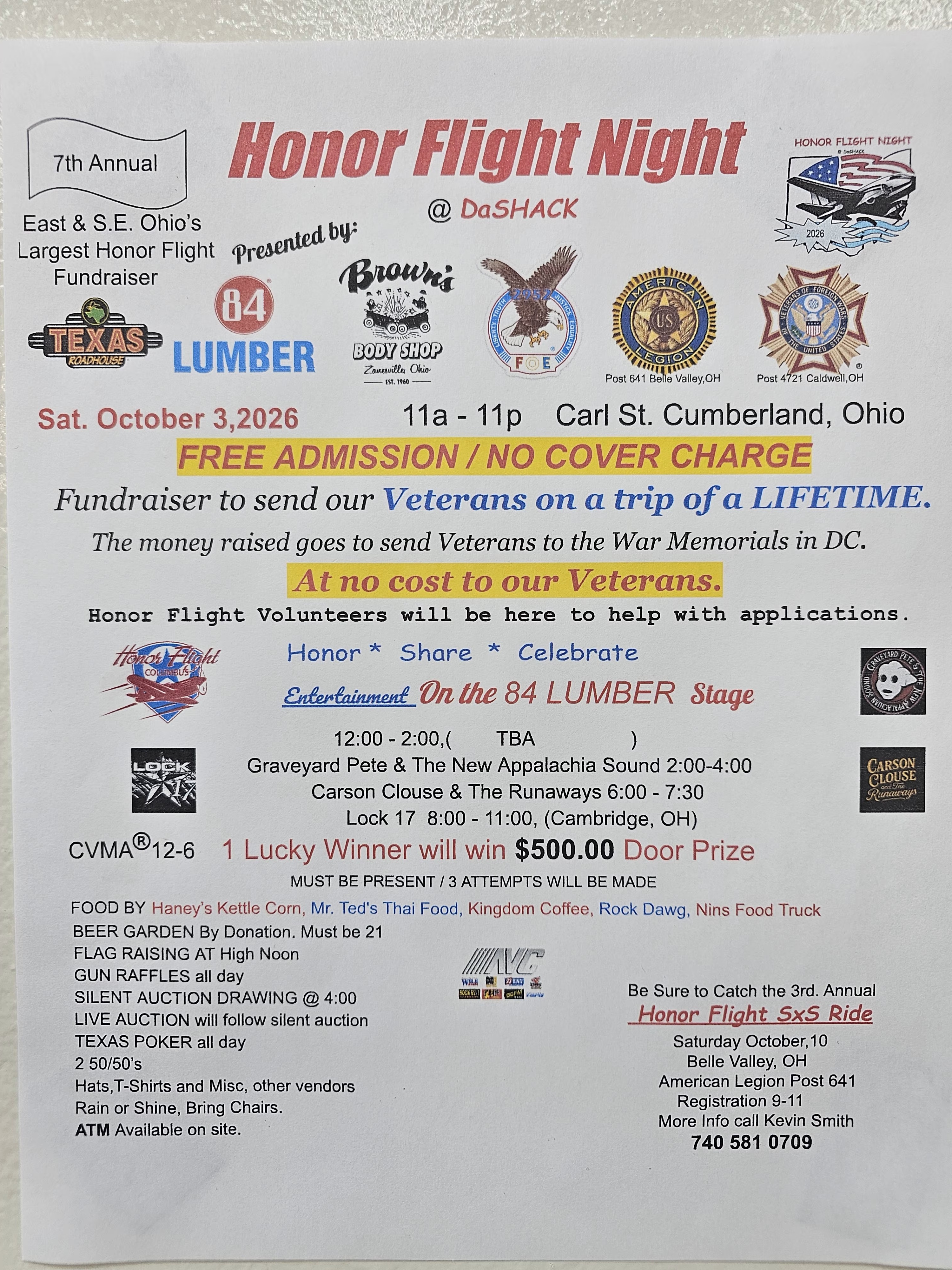Come join the Guernsey Gobbler at the Honor Flight Event! | CUMBERLAND, OH Ohio, Guernsey County Positive News